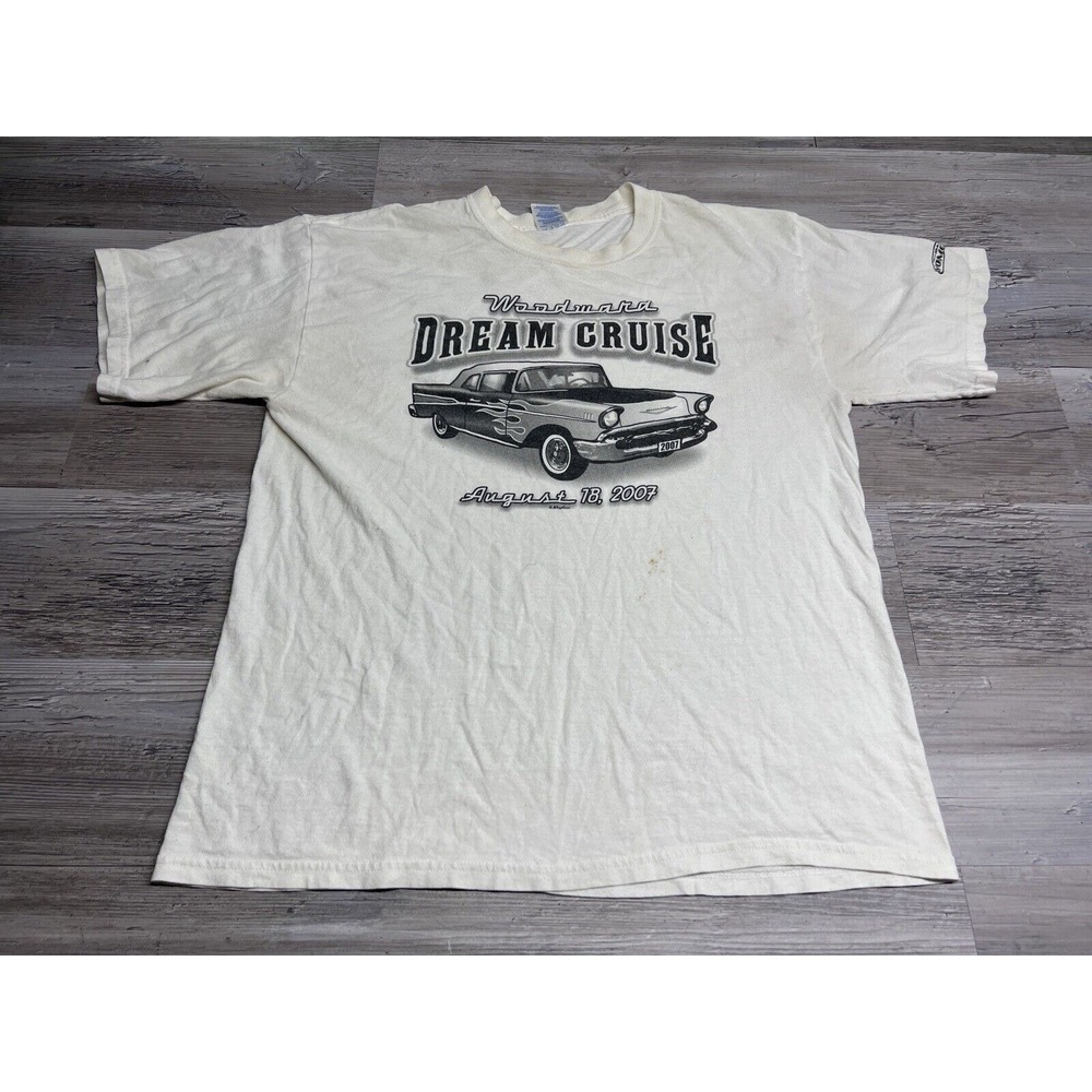 2007 Woodward‎ Dream Cruise T-Shirt Mens White Size L Classic Car Show Detroit